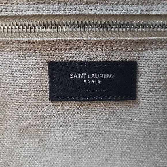 USED ONLY TWICE - RIVE GAUCHE 'LARGE' TOTE BAG IN PRINTED CANVAS AND LEATHER - Picture 12 of 17